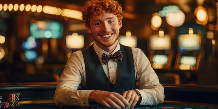 Tampilan mobile meja baccarat tanpa komisi dengan area taruhan yang jelas dan chip berwarna